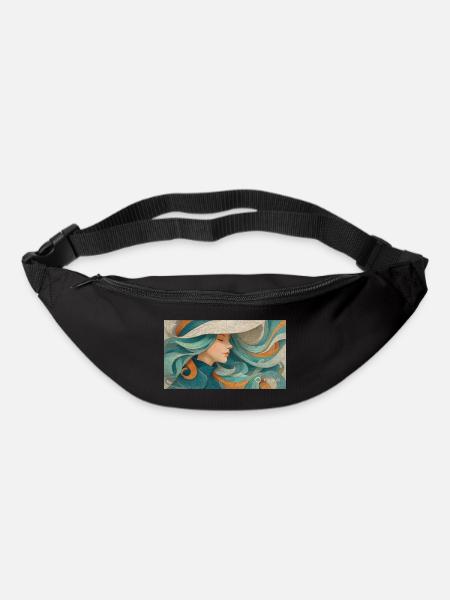 Flowing Color Portrait Turquoise - Bum bag - black