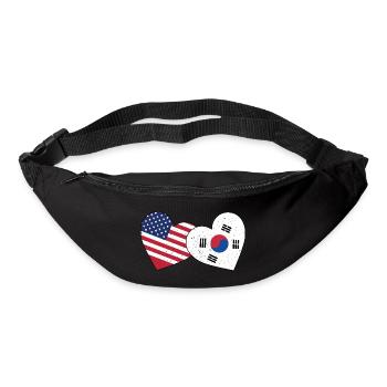 Corée du Sud et drapeau américain Coréen - Sac banane - noir - Devant