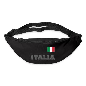 Italien Trikot Look - ITALIA mit Flagge Fahne - Gürteltasche - Schwarz - Vorne