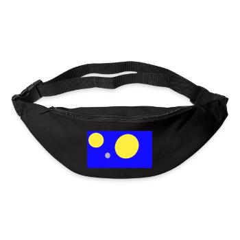 Géométrie bleue : Cercles - Sac banane - noir - Devant