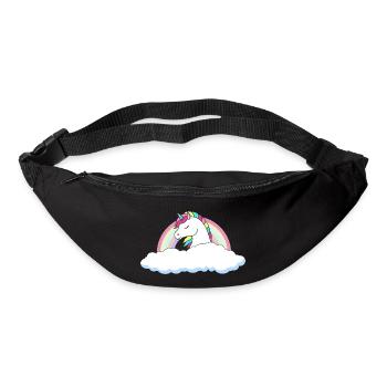 Licorne au-dessus des nuages - Sac banane - noir - Devant