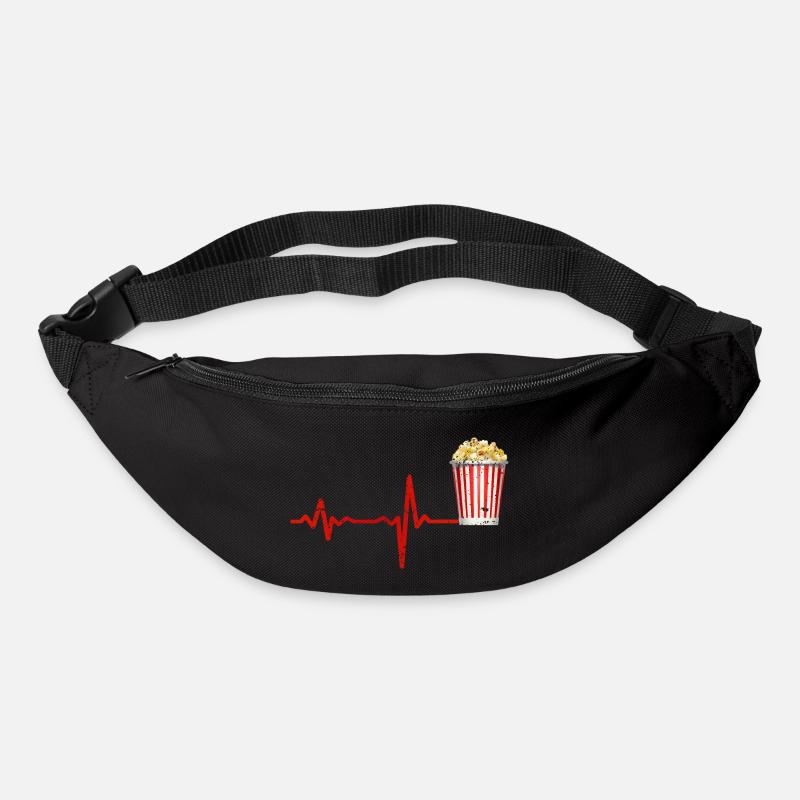 Heartbeat Popcorn - Geschenk - Gürteltasche - Schwarz
