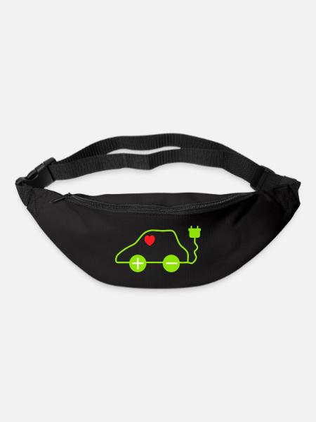 Green E-Car Heart Design - Bum bag - black
