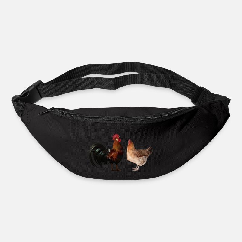 Hahn und Henne am431 - Gürteltasche - Schwarz