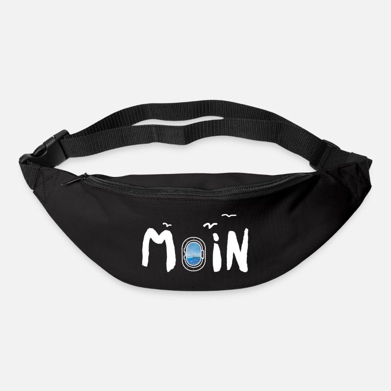 Moin Meer Leuchtturm Möwe - Gürteltasche - Schwarz