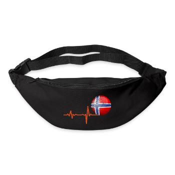Heartbeat Norwegen Ball Geschenk - Gürteltasche - Schwarz - Vorne