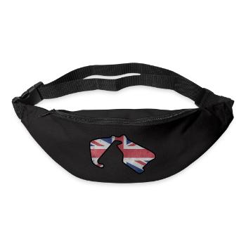 Großbritannien Rennstrecke mit Flagge - Gürteltasche - Schwarz - Vorne