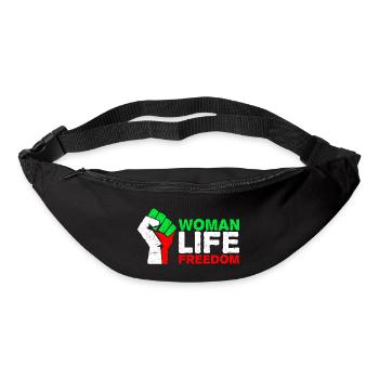 Woman, Life, Freedom | Free Iran! | With flag - Bum bag - black - Front