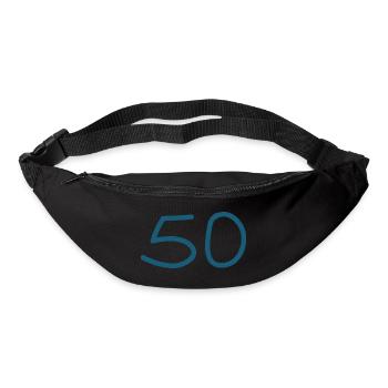 50.Geburtstag fünfzig blaue Zahl - Gürteltasche - Schwarz - Vorne