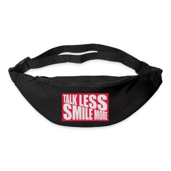 parler moins sourire plus - Sac banane - noir - Devant
