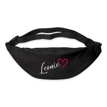 Leonie Name Vorname Herz pink - Gürteltasche - Schwarz - Vorne