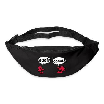 QUOI COUBEH quoicoubeh citation drôle - Sac banane - noir - Devant