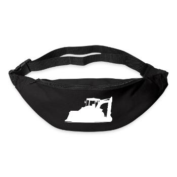 Excavator operator and construction equipment operator Silhouette – - Bum bag - black - Front