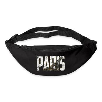 Paris en Lettres avec Tour Eiffel - Sac banane - noir - Devant