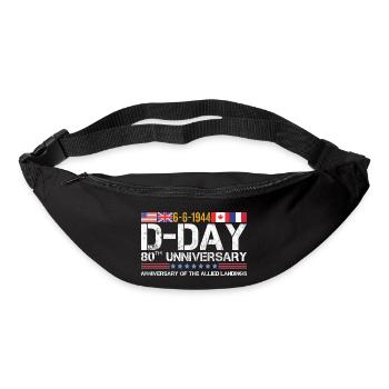 80e anniversaire du débarquement allié Normandie - Sac banane - noir - Devant