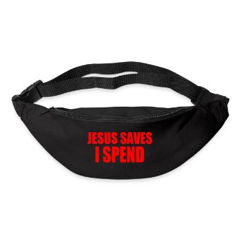 jesus saves i spend - Sac banane - noir - Devant