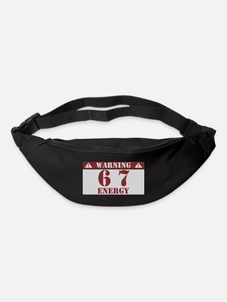 Warnung 6 7 Energie Spaß 67 Nummer 6-7 6 7 Sechs S - Gürteltasche - Schwarz