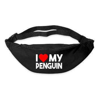 I Love My Penguin Funny Animal Lover Couple Matchi - Bum bag - black - Front