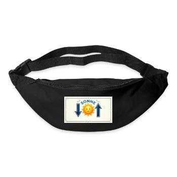 Minimalistische Balance: Sonne & Pfeile - Gürteltasche - Schwarz - Vorne