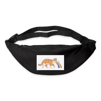 Cat Spitting Rainbow - Bum bag - black - Front