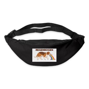 Beagle mit Regenbogenstrahl - Gürteltasche - Schwarz - Vorne