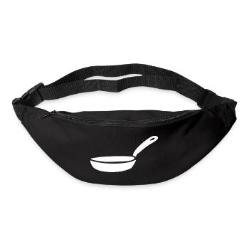 Icône de la cuisson en poêle Chef Cadeau Blanc - Sac banane - noir - Devant
