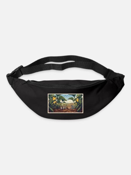Hofleben Hühner Hund Felder - Gürteltasche - Schwarz