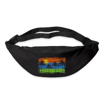 Palmen & Streifen - Gürteltasche - Schwarz - Vorne