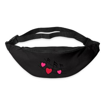 music notes hearts - Gürteltasche - Schwarz - Vorne