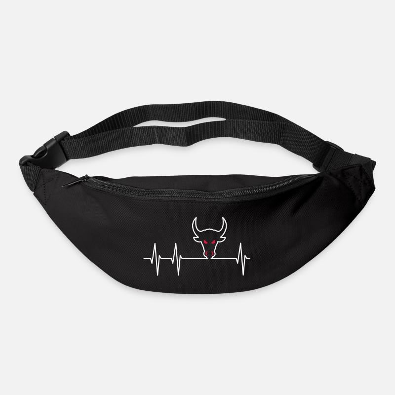 ECG et tête de taureau - Sac banane - noir