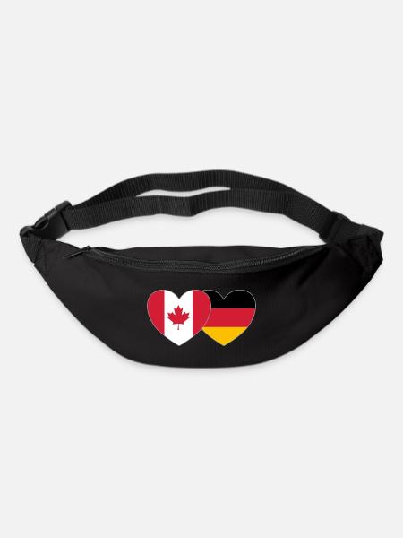 Kanada Deutschland Flagge Herz - Gürteltasche - Schwarz