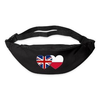 Großbritannien Polen Flagge Herz - Gürteltasche - Schwarz - Vorne