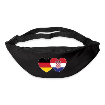 Allemagne Croatie Drapeau Cœur - Sac banane - noir - Devant