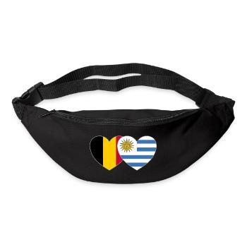 Belgium Uruguay Flag Heart - Bum bag - black - Front
