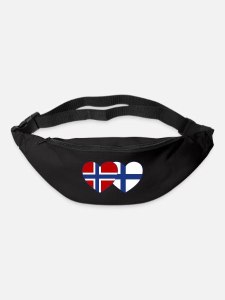 Norwegen Finnland Flagge Herz - Gürteltasche - Schwarz