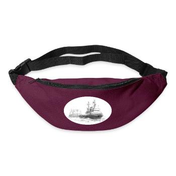 Remorqueur de mer avec remorque - Sac banane - bordeaux  - Devant