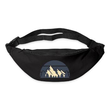 vintage sunset Berge weiß - Gürteltasche - Schwarz - Vorne