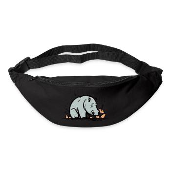 Hippopotame Bande Dessinée Mignonne - Sac banane - noir - Devant
