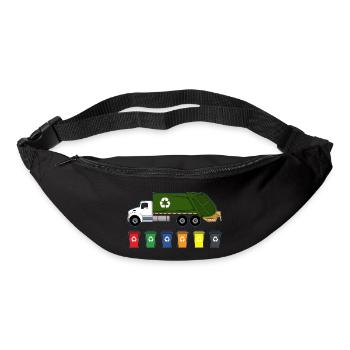 Müllwagen Liebe Müllabfuhr Kind Junge I Geschenk - Gürteltasche - Schwarz - Vorne