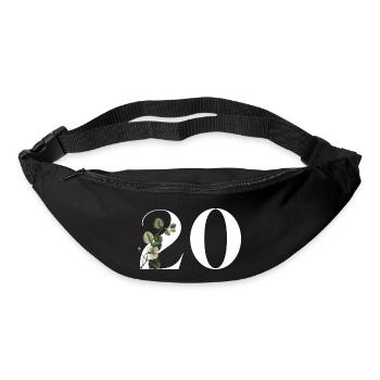 Nummer 20 Blumengrün -20. Geburtstag Blumen - Gürteltasche - Schwarz - Vorne