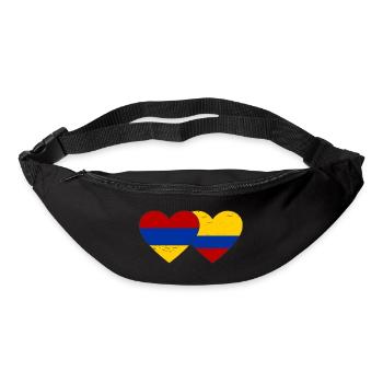 Arménie Colombie Drapeau Coeur Utilisé - Sac banane - noir - Devant