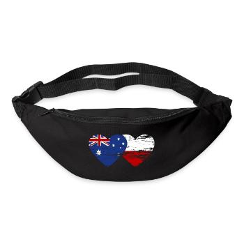 Australien Polen Flagge Herz used - Gürteltasche - Schwarz - Vorne