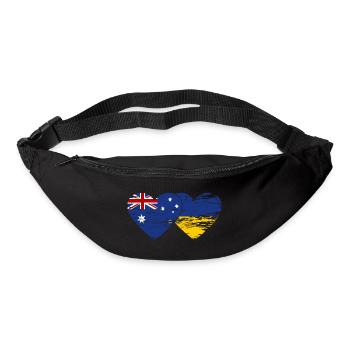 Australien Ukraine Flagge Herz used - Gürteltasche - Schwarz - Vorne