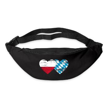 Poland Bavaria Flag Heart used - Bum bag - black - Front