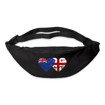 Nouvelle-Zélande Géorgie drapeau coeur utilisé - Sac banane - noir - Devant