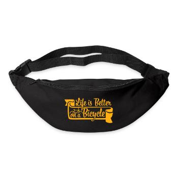 La vie est meilleure à vélo. Cyclisme Sport - Sac banane - noir - Devant