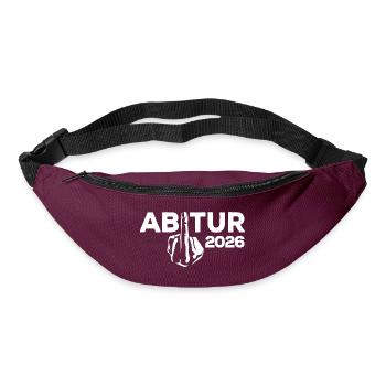ABI 2026 Mittelfinger Abitur - Geschenk - Gürteltasche - Burgunderrot - Vorne