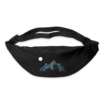 Lever de soleil en silhouette de montagne - Sac banane - noir - Devant
