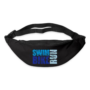 cracks scratch stamp swim bike run text logo tria - Bum bag - black - Front