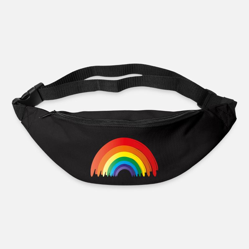 regenbogen - pride - Gürteltasche - Schwarz